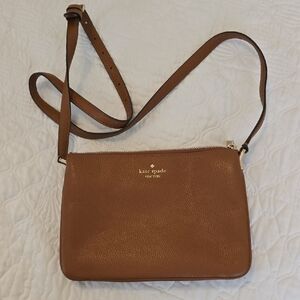 Kate Spade Brown Crossbody Bag with Pebbled Leather